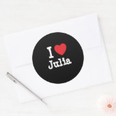 Sticker Rond J'aime Julia coeur T-shirt (Enveloppe)