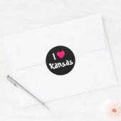 Sticker Rond J'aime Kansas (Enveloppe)