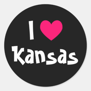 Sticker Rond J'aime Kansas