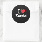 Sticker Rond J'aime Karate coeur personnalisé (Sac)