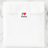 Sticker Rond j'aime karina (Sac)