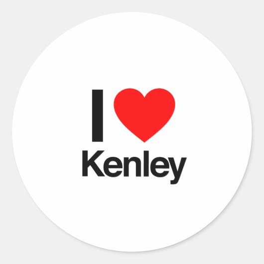 Sticker Rond j'aime kenley (Devant)