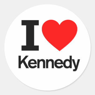 Sticker Rond J'aime Kennedy