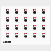 Sticker Rond J'aime la barbe (Feuille)