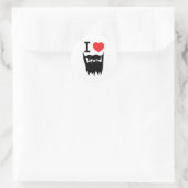 Sticker Rond J'aime la barbe (Sac)