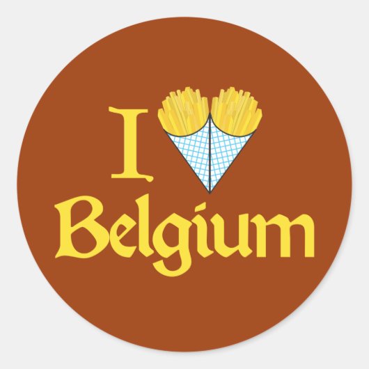 Sticker Rond J'aime la Belgique (Devant)