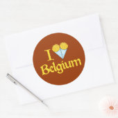 Sticker Rond J'aime la Belgique (Enveloppe)