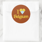 Sticker Rond J'aime la Belgique (Sac)