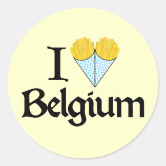 Sticker Rond J'aime la Belgique