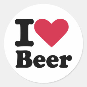 Sticker Rond J'aime la bière