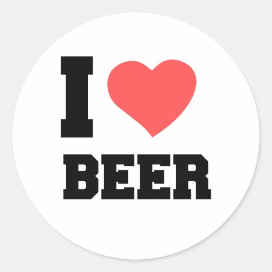 STICKER ROND J'AIME LA BIÈRE (Devant)