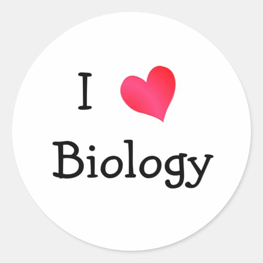Sticker Rond J'aime la biologie (Devant)