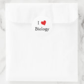 Sticker Rond J'aime la biologie (Sac)