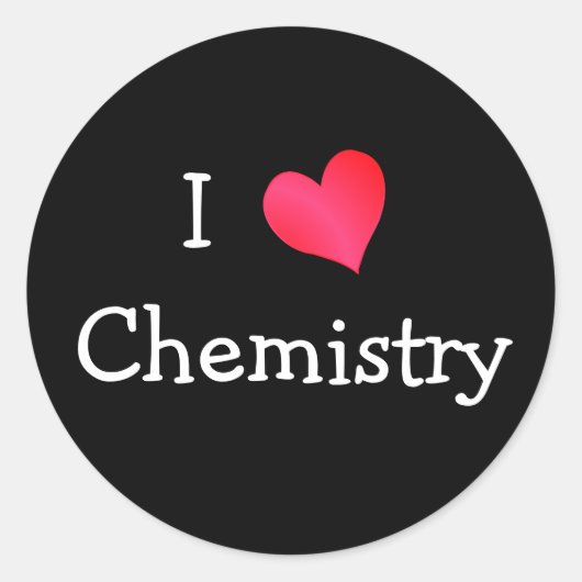 Sticker Rond J'aime la chimie (Devant)