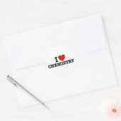 Sticker Rond J'aime la chimie (Enveloppe)