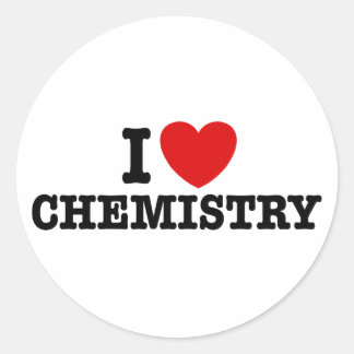 Sticker Rond J'aime la chimie