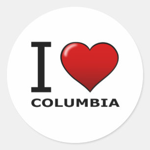 STICKER ROND J'AIME LA COLOMBIE, OH - OHIO