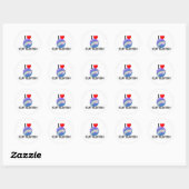 Sticker Rond J'Aime La Cuttlefish (Feuille)
