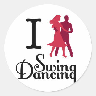Sticker Rond J'Aime La Danse À Voler