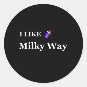 Sticker Rond j'aime la façon laiteuse