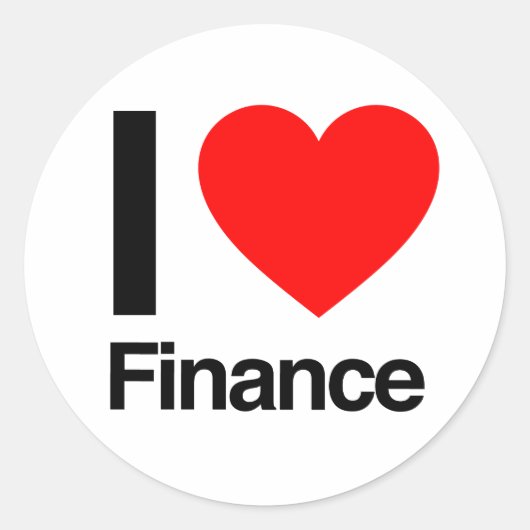 Sticker Rond j'aime la finance (Devant)