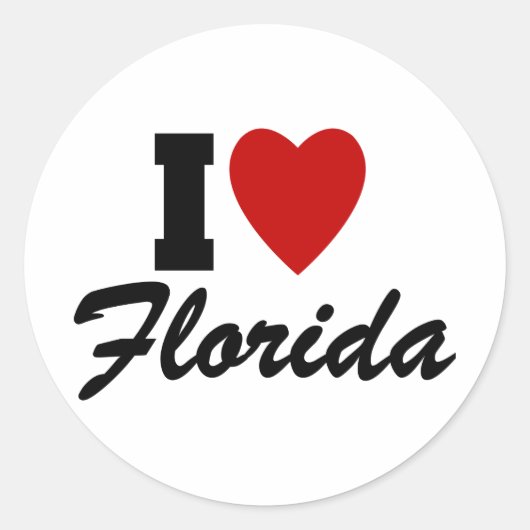 Sticker Rond J'aime la Floride (Devant)