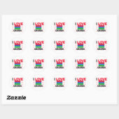 Sticker Rond J'aime la Gambie (Feuille)