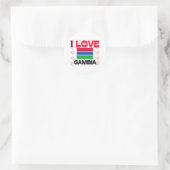 Sticker Rond J'aime la Gambie (Sac)