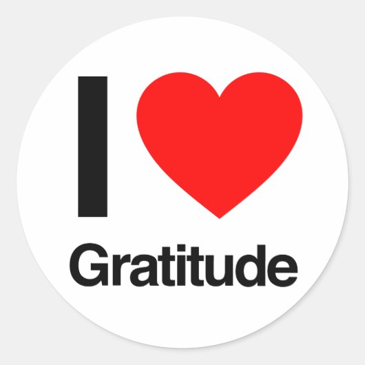 Sticker Rond j'aime la gratitude (Devant)