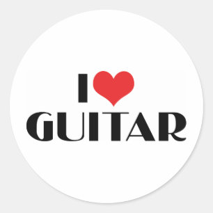 Sticker Rond J'aime la guitare