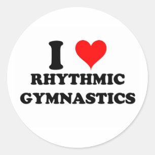 Sticker Rond J'Aime La Gymnastique Rythmique