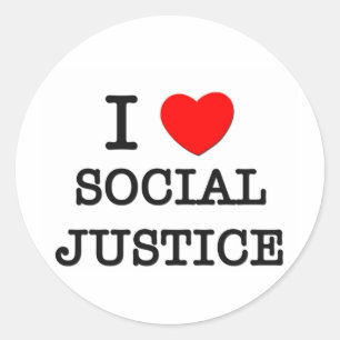 Sticker Rond J'aime la justice sociale