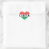 Sticker Rond J'aime la Libye, le coeur libyen (Sac)