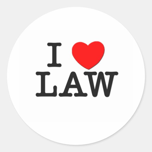 Sticker Rond J'aime la loi (Devant)