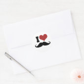 Sticker Rond J'aime la moustache (Enveloppe)