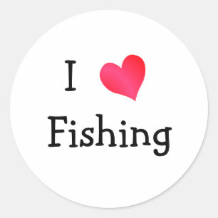 Sticker Rond J'aime la pêche