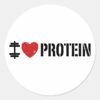 Sticker Rond J'Aime La Protéine