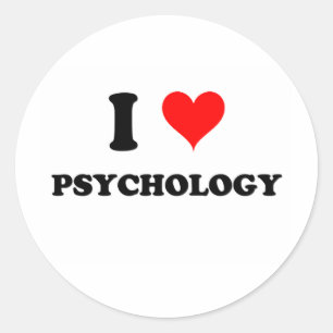 Sticker Rond J'aime la psychologie