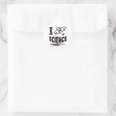 Sticker Rond J'aime la science (Sac)