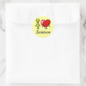 Sticker Rond j'aime la science (Sac)