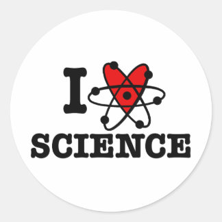 Sticker Rond J'aime la science
