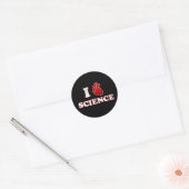 Sticker Rond j'aime la science / i coeur science / anatomie (Enveloppe)