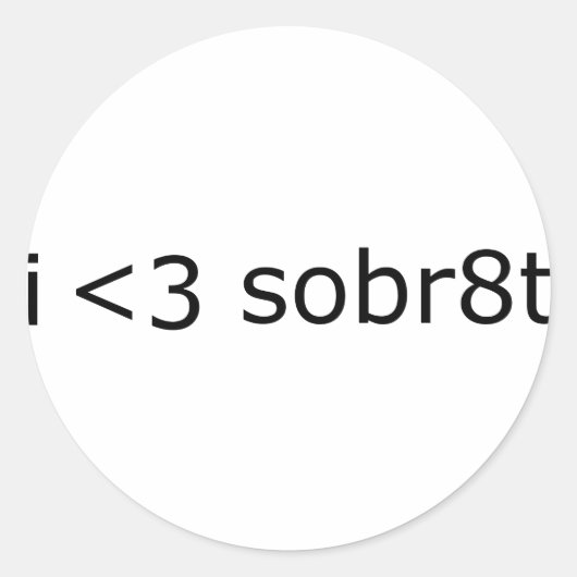 Sticker Rond J'aime la sobriété (Devant)