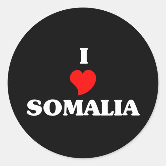Sticker Rond J'aime la Somalie (Devant)