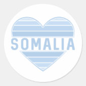 Sticker Rond J'aime la Somalie, le coeur somalien (Devant)