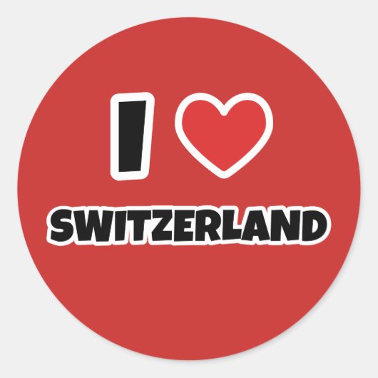 Sticker Rond J'aime la Suisse (Devant)
