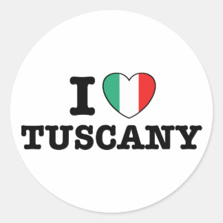 Sticker Rond J'aime la Toscane
