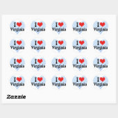 Sticker Rond J'aime la Virginie (Feuille)