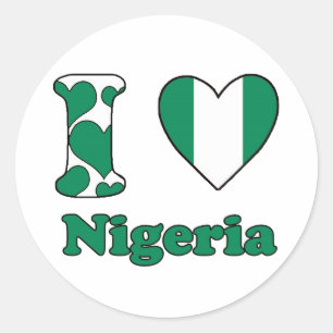 Sticker Rond J'aime l'aimant du Nigeria