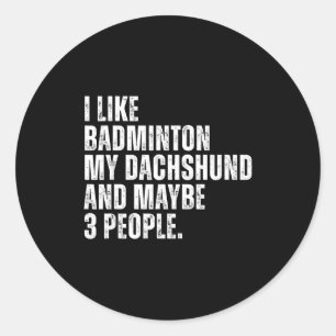 Sticker Rond J'aime l'amant de badminton propriétaire de chien 